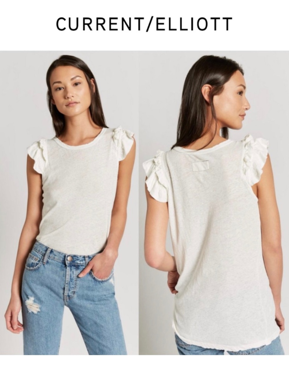 Current Elliot Double Ruffle Muscle Tank